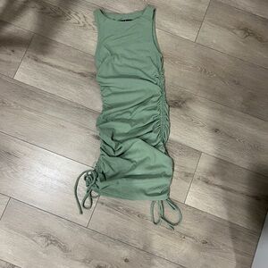 Lulu's Green Ruched Mini Dress